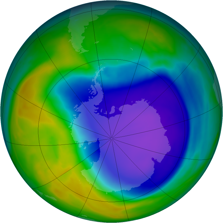 Antarctic ozone map for 19 October 2006